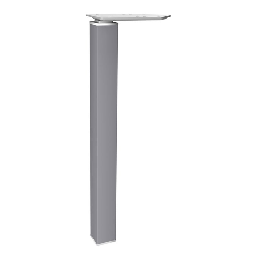 3253310164901-Bureau Vague EXPRIM - L140 cm - Retour gauche - Plateau imitation Chêne gris - Pieds alu-P_79432371_2-1