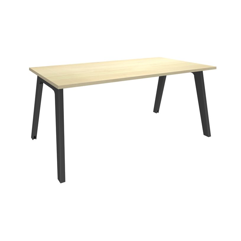 3253310162006-Bureau simple STEELY - L140 cm - Pieds carbone - plateau imitation Erable-P_79432481_1-0