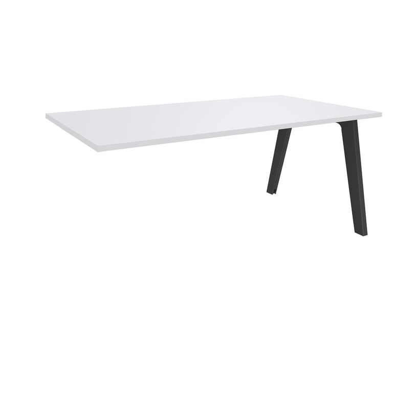 3253310162440-Bureau simple STEELY - L160 cm - Bureau suivant - Pieds carbone - plateau Blanc perle-P_79432525_1-0