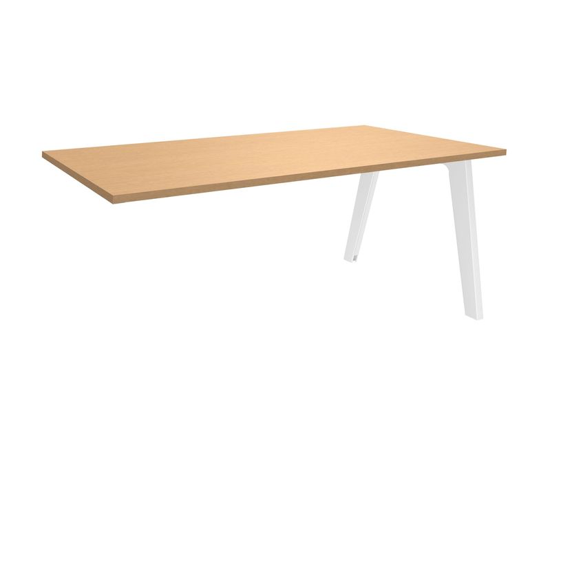 3253310162495-Bureau simple STEELY - L180 cm - Bureau suivant - Pieds blanc - plateau imitation Hêtre-P_79432530_1-0