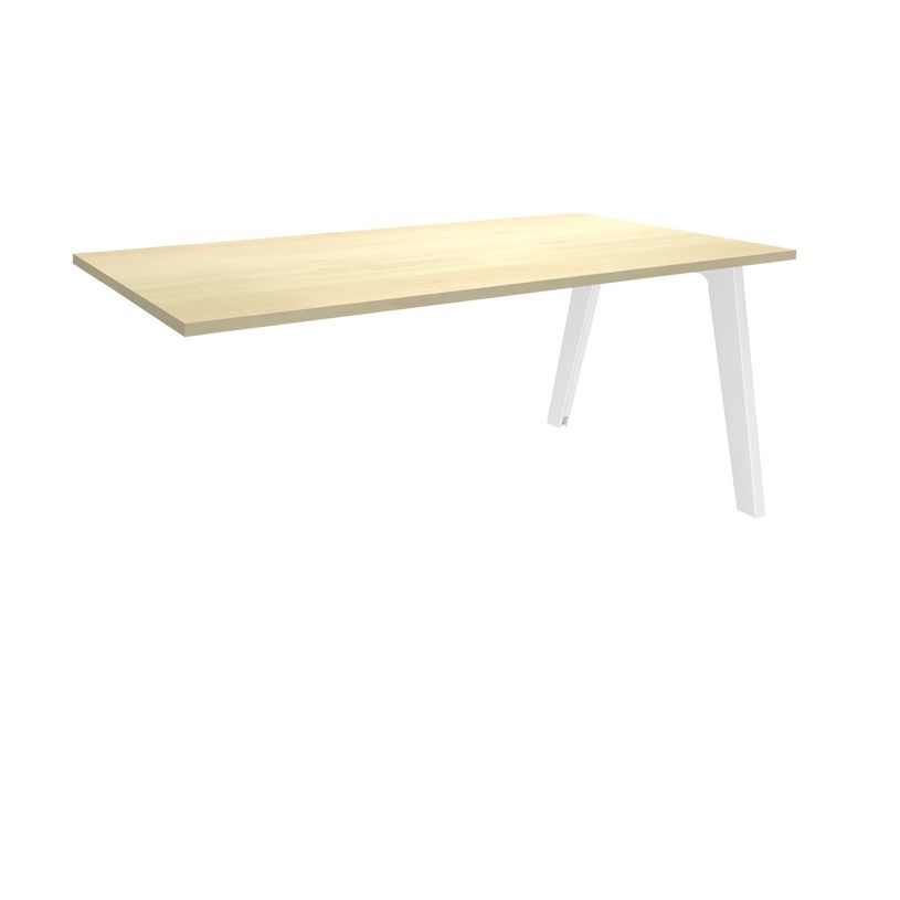 3253310162518-Bureau simple STEELY - L180 cm - Bureau suivant - Pieds blanc - plateau imitation Erable-P_79432532_1-0
