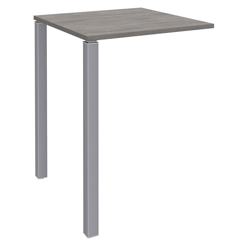 3253310158825-Table Lounge 2 Pieds - L80xH105xP80 cm - Pieds alu - plateau imitation chêne gris-P_79432769_1-0