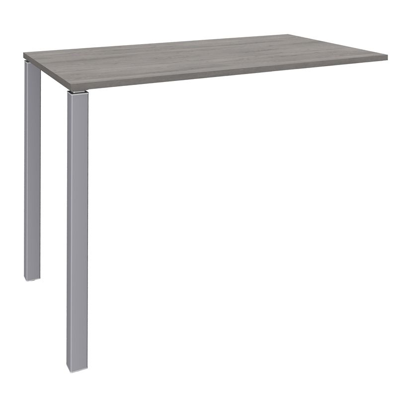 3253310158887-Table Lounge 2 Pieds - L120xH105xP80 cm - Pieds alu - plateau imitation chêne gris-P_79432775_1-0