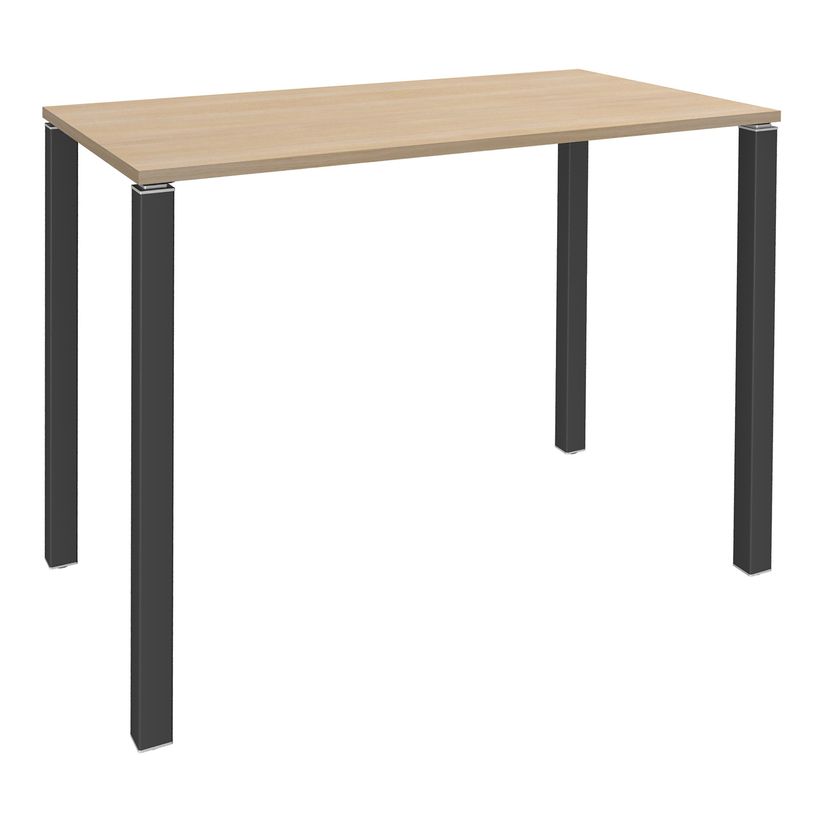 3253310165953-Table Lounge - L120xH105xP60 cm - 4 Pieds carbone - plateau imitation chêne clair-P_79432789_1-0