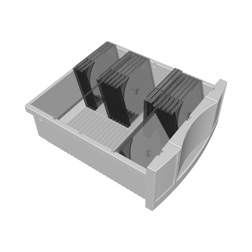 3219099811610-Module 4 tiroirs pour armoire à rideaux - hauteur 100 mm - gris/bleu-P_79433049_6-5