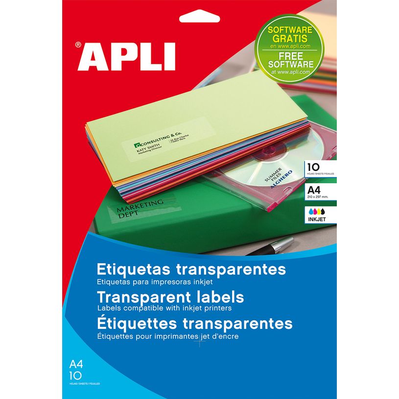 8410782109679-Apli Agipa - 210 Étiquettes adhésives transparentes - 63,5 x 38,1 mm - Impression jet d'encre -P_79433299_2-0