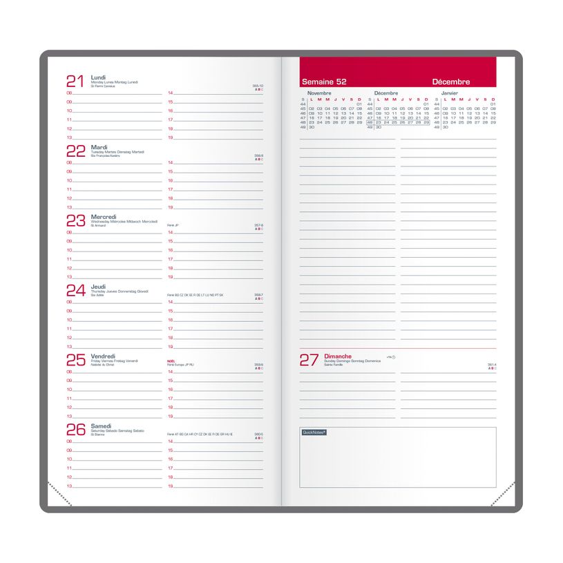 3147281936806-Agenda Oxford Voyage - 1 semaine sur 2 pages - 9 x 17 cm - différentes couleurs disponible-P_79435690_5-4