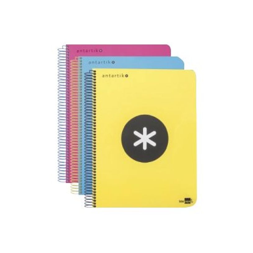 8423473880788-Antartik - Cahier à spirale A5 - 240 pages - grands carreaux (Seyes) - rose fluo-P_79436768_1-0