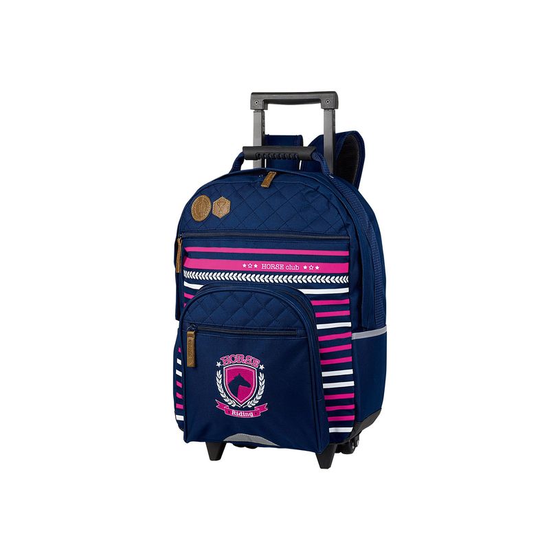 3664447057187-Oberthur Cheval - Valise à roulette / sac à dos - polyester 600D - marine-P_79436795_1-0