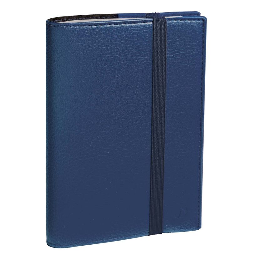 3371010426539-Agenda spiralé à élastique Time & Life Pocket - 1 semaine sur 2 pages - 10 x 15 cm - bleu métal - Q--0
