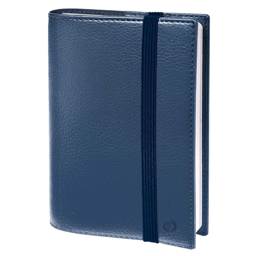3371010426539-Agenda spiralé à élastique Time & Life Pocket - 1 semaine sur 2 pages - 10 x 15 cm - bleu métal - Q--1