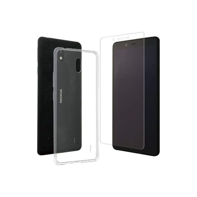 3663111139259-Muvit - kit coque souple + protection verre trempé pour NOKIA 1+ - transparent-P_79440439_1-0
