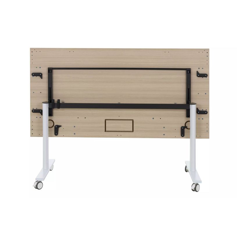 3483600875525-Table de réunion mobile et rabattable YES ! - 120 cm - Pieds blancs - Chêne-P_79440967_2-1