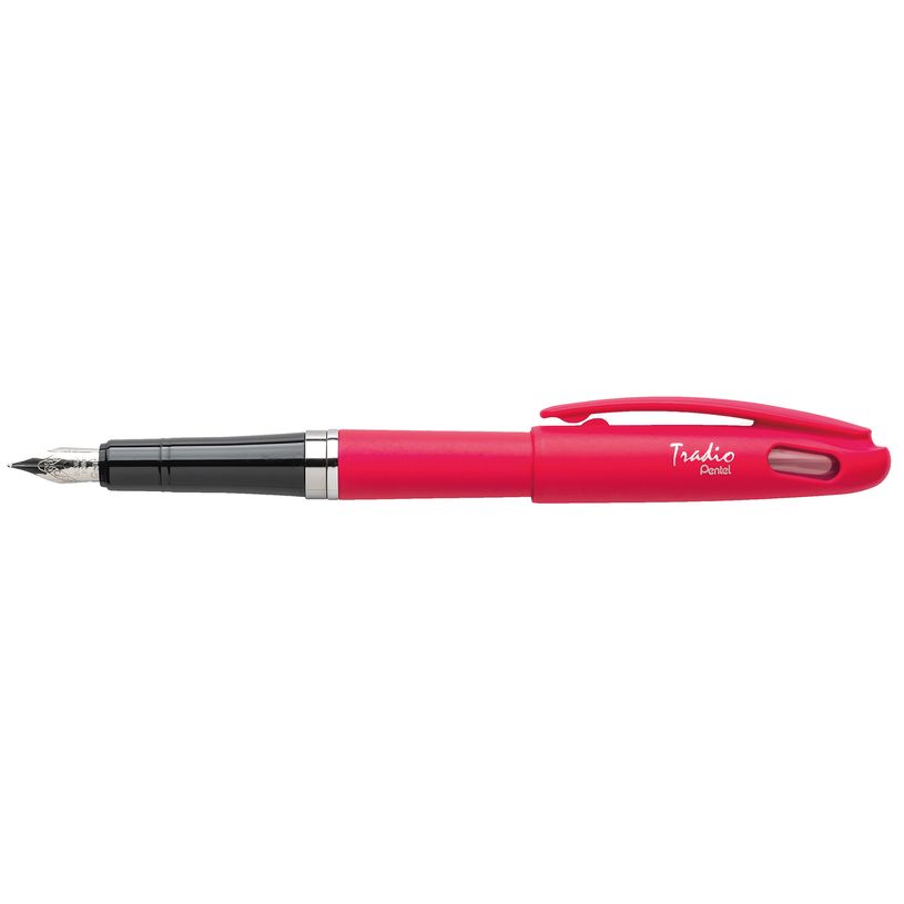 3474371980075-Pentel Tradio Fluo - Stylo plume - encre bleue - corps rose-P_79442711_1-0