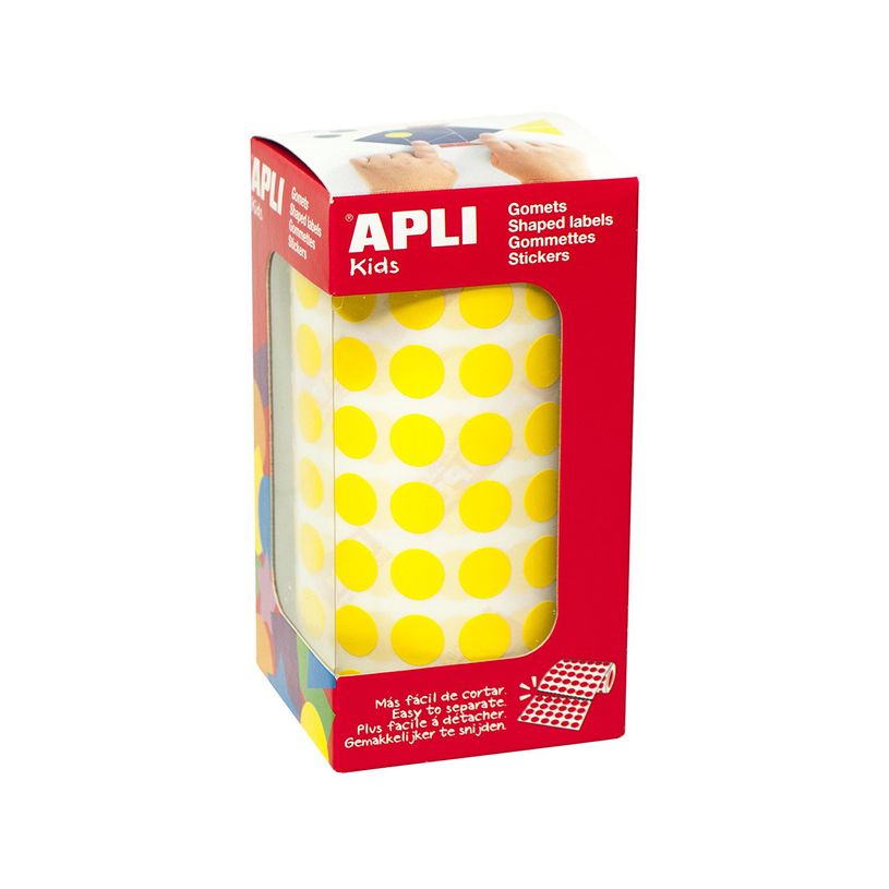 8410782048510-Apli Agipa - Rouleau de pastilles adhésives - jaune - diamètre 10,5 mm-P_79443126_2-0