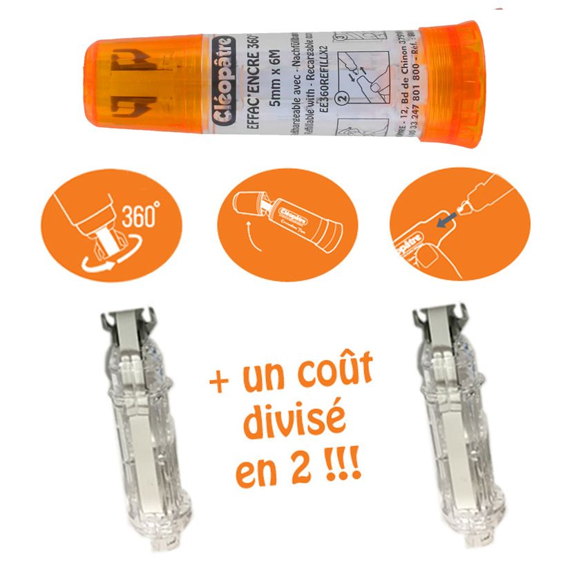 3134725013483-Cléopâtre - Ruban correcteur rechargeable Effac'encre - 5 mm x 6 m-P_79444636_4-3