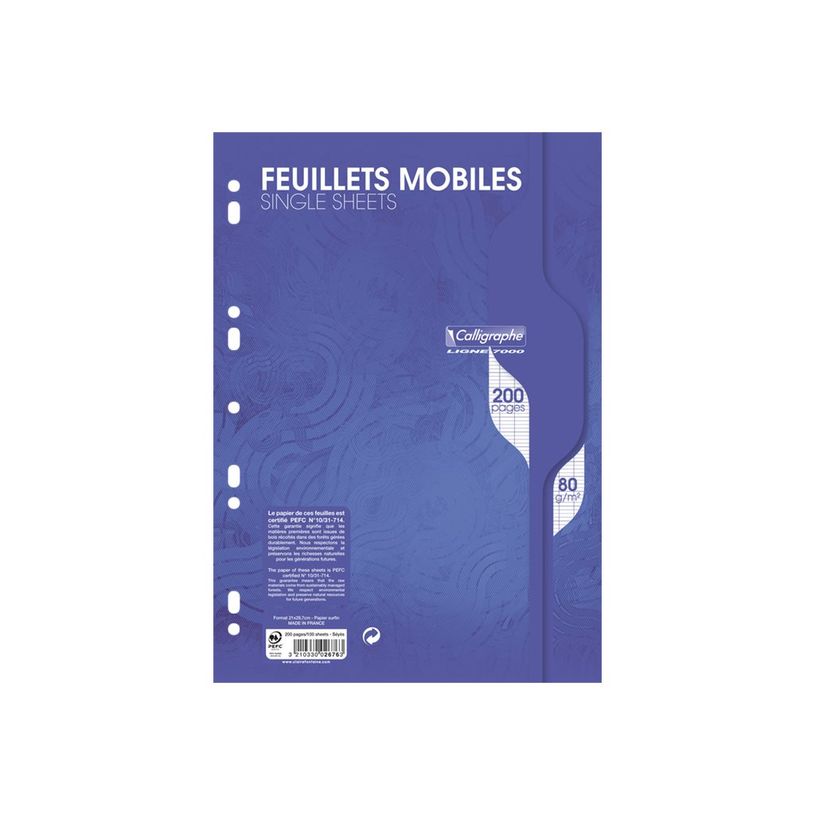 3210330026763-Calligraphe - feuilles simples A4 - 200 pages - grands carreaux (Seyes) - perforées-P_999991266_1-0