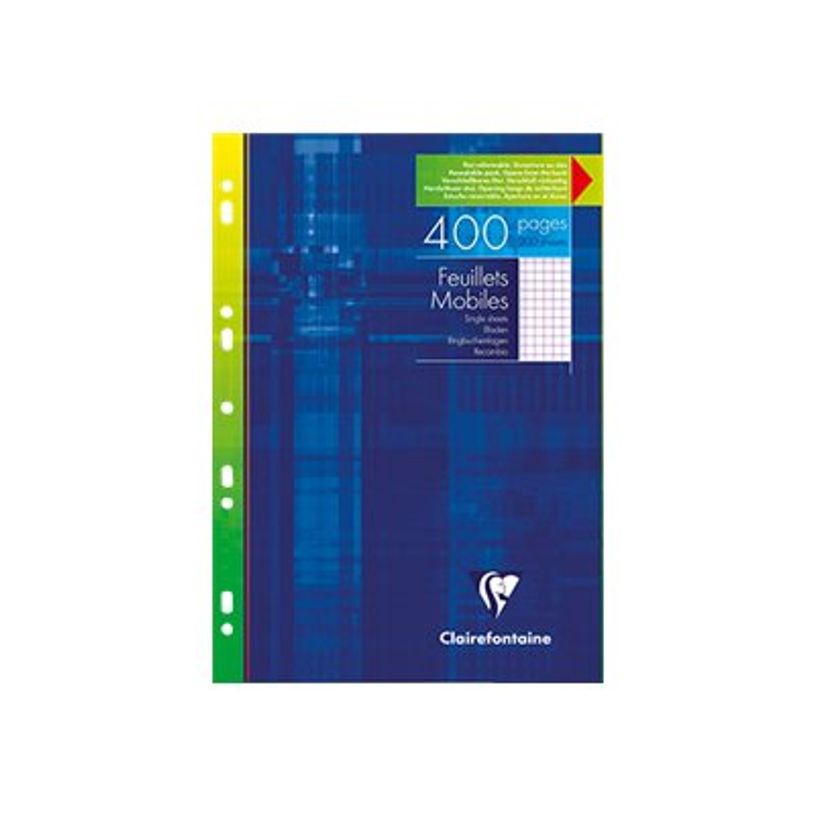 3329680179200-Clairefontaine - feuilles simples A4 - 400 pages - petits carreaux (5x5 mm) - perforées-P_999991576_1-0