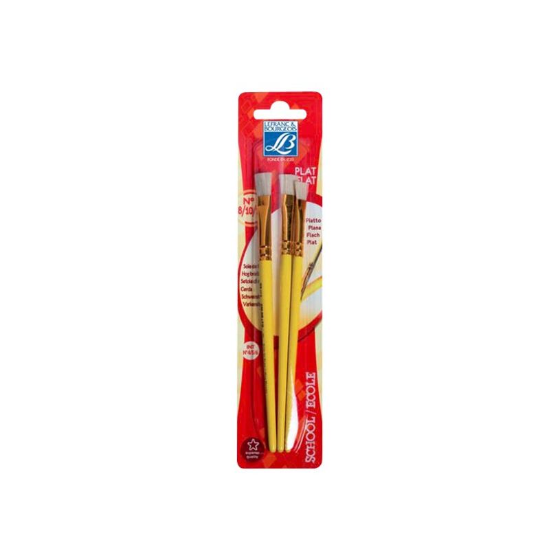 3013648074316-Lefranc Bourgeois - Pack de 3 - Pinceaux plats - N° 8, 10, 12-P_999992784_1-0