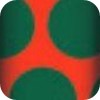 pois vert fond rouge